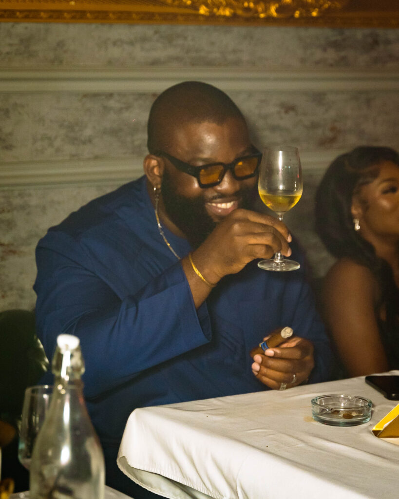 Opeyemi Famakin having a great time at The Library Lagos